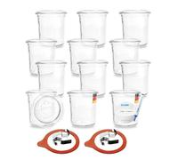 Flaschenbauer Weck RR60 Lot de 12 bocaux en verre - 140 ml - Bocaux polyvalents pour gâteaux, confiture et conserve - Pot décoratif avec étiquette - Fabriqué en Allemagne