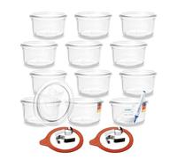 Flaschenbauer Weck RR80 Lot de 12 bocaux polyvalents pour gâteaux, confiture, conservation et créations de cuisine - Fabriqués en verre avec étiquette