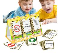Flash Card Toy, Road Signs Educational Set, Interactive Traffic Learning Flash Cards, Preschool Education Toys for Kids, Boys and Girls Ages 3 and Up, 72 Pieces, 1 Set