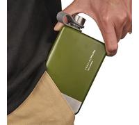 Flash d'alcool - 14,5x8x2,5 cm, ballon de hanche, mécanisme d'étanchéité efficace en acier inoxydable | Flasques de whisky de poche portables à la fuite, récipient d'alcool isolé pour la bière, le cam