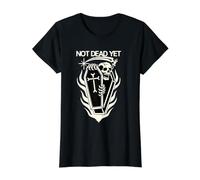 Flash de Tatouage Traditionnel Not Dead Yet Grim Reaper T-Shirt Graphique avec Valeur, Femme, Noir, L
