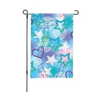 Flash des stars du rock,Drapeau de jardin décoratif double face pour intérieur et extérieur, 30 x 45 cm