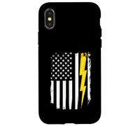 Flash Drapeau américain - Ingénieur électrique STEM Étudiant Coque pour iPhone X/XS