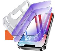 Flash Fit Anti-Blue Light Tempered Glass For Iphone 13 Pro / 14 Plus (6.7 Inches), Glass Screen Protector [Pack Of 2] Full Coverage 2.5d Reduces Eye Strain