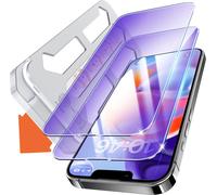 Flash Fit Anti-Blue Light Tempered Glass For Iphone 16e / 13/13 Pro / 14 (6.1 Inches), Glass Screen Protector [Pack Of 2] Full Coverage 2.5d Reduces Eye Strain