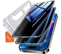 Flash Fit Anti-Spy Tempered Glass For Iphone 15/16/14 Pro (6.1 Inches), Glass Screen Protector [Pack Of 2] \ Auto Dust Elimination, Full Coverage
