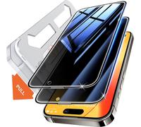 Flash Fit Anti-Spy Tempered Glass For Iphone 15 Pro (6.1 Inches), Glass Screen Protector [Pack Of 2] - Iphone 15pro Auto Dust Elimination, Full Coverage