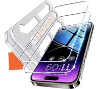 Flash Fit Tempered Glass Anti-Blue Light For Iphone 14 Pro (6.1 Inches), Glass Screen Protector [Pack Of 2] Full Coverage 2.5d Reduces Eye Strain