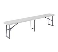 Flash Furniture 10.25x71 White Folding Bench Banc Pliable 10x71, Métal, Blanc, 10,25" W x 71" D x 16,5" H