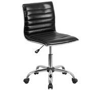 Flash Furniture Alan Fauteuil de Bureau pivotant à Dossier Bas sans accoudoirs Noir