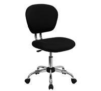 Flash Furniture Beverly Chaise de Bureau pivotante à Dossier Moyen en Maille avec siège rembourré, réglable en Hauteur, Ergonomique, Noir/Chrome