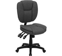 Flash Furniture Caroline Chaise de Bureau pivotante Ergonomique Multifonction en Tissu Gris avec Coussin rembourré