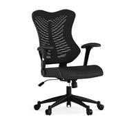 Flash Furniture Chaise de Bureau Ergonomique avec Grand Dossier - Fauteuil de Direction avec accoudoirs réglables et Mesh - Fauteuil de Bureau et télétravail - Noir