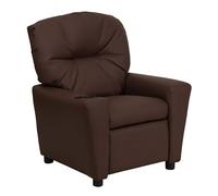Flashfurniture Contemporain Cuir Enfants Chaise inclinable avec Porte-gobelet, Marron, 39" D x 24.5" W x 28" H