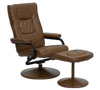 Flash Furniture Fauteuil inclinable et Pouf Contemporain à Positions Multiples Rachel de avec Base enveloppée en Cuir Palimino LeatherSoft