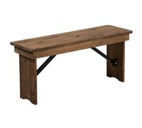 Flash Furniture Hercules Banc de Ferme Pliable en pin Massif Rustique Antique 101,6 x 30,5 cm