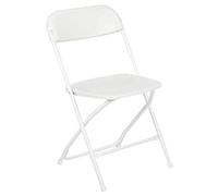 Flash Furniture Hercules Series Lot de 2 chaises pliantes en plastique, pour fête, mariage, événement commercial, capacité de charge statique de 295 kg, blanches