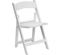 Flash Furniture Hercules Series Lot de 4 chaises Pliantes en résine avec Assise à Lattes Blanc Capacité 453 kg