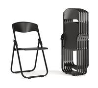 Flash Furniture Hercules Series Lot de 6 chaises Pliantes en Plastique Robuste avec Supports intégrés, métal, Noir, capacité de 226,8 kg