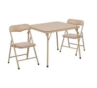 Flash Furniture JB-10-CARD-TN-GG Ensemble Table et chaises Pliantes 3 pièces pour Enfant Marron Clair