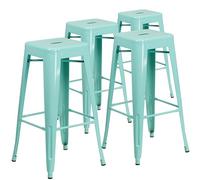Flash Furniture Kai Lot de 4 tabourets de Bar d'intérieur et d'extérieur de qualité Commerciale Vert Menthe 76,2 cm de Haut