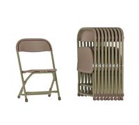 Flash Furniture Lot de 10 chaises Pliantes en Plastique pour Enfants, Marron, Lot de 10