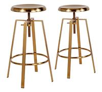 Flash Furniture Lot de 2 tabourets de Bar pivotants en Plastique et métal doré