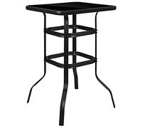 Flash Furniture Meubles Flash Barker Table de Bar carrée en Verre trempé Hauteur 69,8 cm, Noir, 27,5' Square