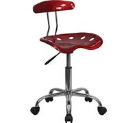 Flash Furniture Meubles Flash Chaise de Bureau, Chrome, Rouge vin, 41,91 x 43,18 x 88,27 cm