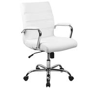 Flash Furniture Meubles Flash Chaise de Bureau, Métal, Blanc, 60,96 x 58,42 x 103,51 cm