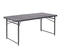 Flash Furniture Mills Table Pliante en Plastique Gris foncé réglable de 4 Pieds de Hauteur avec poignée de Transport