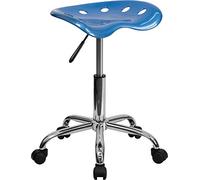 Flash Furniture Siège de Tracteur Bleu Vif et Tabouret chromé