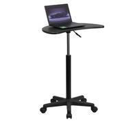 Flash Furniture - Table de Bureau surélevée pour Travailler Assis et Debout - Bureau Assis Debout Compact - Bureau Ordinateur au Design Moderne - Noir