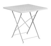 Flash Furniture Table de Patio Pliante carrée en Acier de qualité Commerciale Blanc 71,1 cm