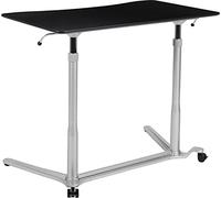 Flash Furniture Table Debout Ergonomique pour Ordinateur, Métal, Noir, 37,38' W x 20,5' D x 29' - 40,75' H
