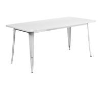 Flash Furniture Meubles Flash Table d'extérieur en métal, 5 x 63 cm, Blanc, 31,5" x 63"