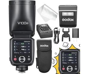Flash Godox V100 F pour Fujifilm, V100F Flash à écran Tactile 100W TTL, Synchronisation du obturateur Global HSS, Compatible avec Fuji X-T4 X-T5 GFX50S GFX50S II GFX50R X-H2 X-H2S X-S10 X-S20