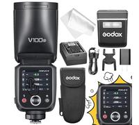 Flash Godox V100 O pour Olympus/Panasonic, V100O Flash à écran Tactile 100W TTL, Synchronisation du obturateur Global HSS,Compatible avec E-M1 III, E-M5 III, E-M10 III, E-M10 IV, GH5 II GH6 G9 G95 G90