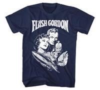 Flash Gordon Dale Arden Men's T Shirt Ming Characters Comic Book Hero Adventure BlueSmall