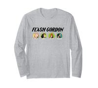 Flash Gordon Retro Comic Personnages Têtes Manche Longue