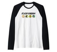 Flash Gordon Retro Comic Personnages Têtes Manche Raglan