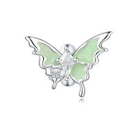 Flash liquide - breloque de perles papillon époxy sable, accessoire de bracelet à breloques en argent sterling 925, compatible avec le collier de bracelet pandora