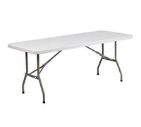 Flash Meuble 76,2 cm W X 72' l Granite Plastique Blanc Table Pliante