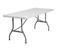Flash Meuble 76,2 cm W X 72' l Granite Plastique Blanc Table Pliante