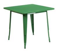 Flash Meuble 80 cm carré en métal Table d'intérieure/extérieure, Métal, Green, 31.5'