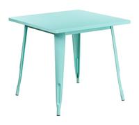 Flash Meuble 80 cm carré en métal Table d'intérieure/extérieure, Métal, Vert Menthe, 31.5' W x 31.5' D x 29.5' H