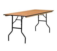 Flash Meuble Bois rectangulaire 76,2 x 182,9 cm Table de Banquet Pliante avec Clair revêtu Finition Top