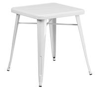 Flash Meuble Table intérieure/extérieure carrée, métal, Blanc, 64.77 x 63.5 x 15.24 cm