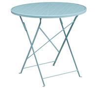 Flash Meubles 76,2 cm Round intérieure/extérieure en Acier Table de terrasse Pliante, Métal, Bleu Ciel, Taille Unique