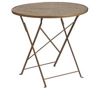 Flash Meubles 76,2 cm Round intérieure/extérieure en Acier Table de terrasse Pliante, Métal, doré, Taille Unique